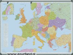 Mapa Europy w ramie StarBoard 140*90cm